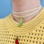 Pickle Charm Necklace / Pickle Girl Aesthetic Jewellery / Green Glitter Pickle Pendant / Gift For Pickle Lovers, thumbnail 10 of 10
