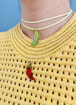 Pickle Charm Necklace / Pickle Girl Aesthetic Jewellery / Green Glitter Pickle Pendant / Gift For Pickle Lovers, 10 of 10