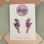 Teal, Purple And Black Glitter Lightning Bolt Earrings Small And Large / Galaxy Gift Celestial Statement Gift / Alt Style Gift, thumbnail 1 of 8