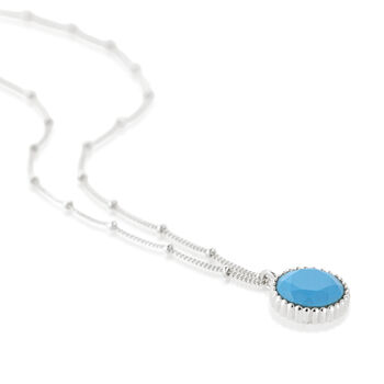 Barcelona Silver December Birthstone Necklace Turquoise, 3 of 4
