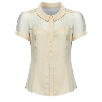 Florance Blouse In Cream Vintage 1940s Style, 2 of 2