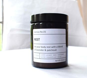 'Rest' Wellbeing Aromatherapy Scented Candle, 2 of 2