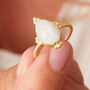 White Moonstone 18 K Gold And Silver Pear Shaped Ring, thumbnail 5 of 12
