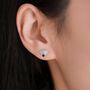 Art Deco Inspired Small Sun Ray Stud Earrings In Sterling Silver, thumbnail 7 of 12