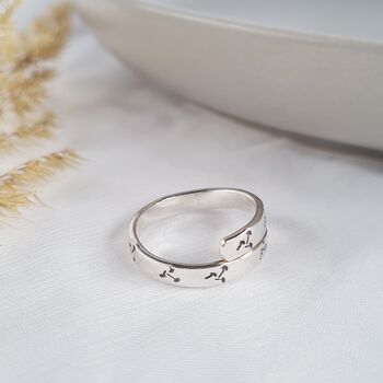 Adjustable Sterling Silver Wishes Wrap Ring, 5 of 8