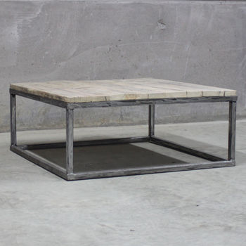 Reclaimed Wood Coffee Table With Raw Steel Box Frame, 3 of 3