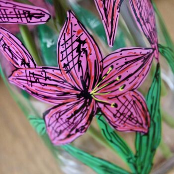 Pink Lily Hand Painted Small Vase, 3 of 5