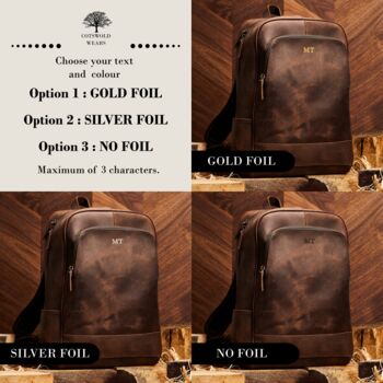 Personalised Genuine Leather Rucksack, 4 of 8