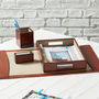 Personalised Deluxe Leather Desk Set Complete, thumbnail 1 of 10