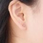Pink Tourmaline October Birthstone Flower Stud Earrings, thumbnail 3 of 8