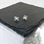 Sterling Silver Flower Petal Crystal Stud Earrings, thumbnail 1 of 6