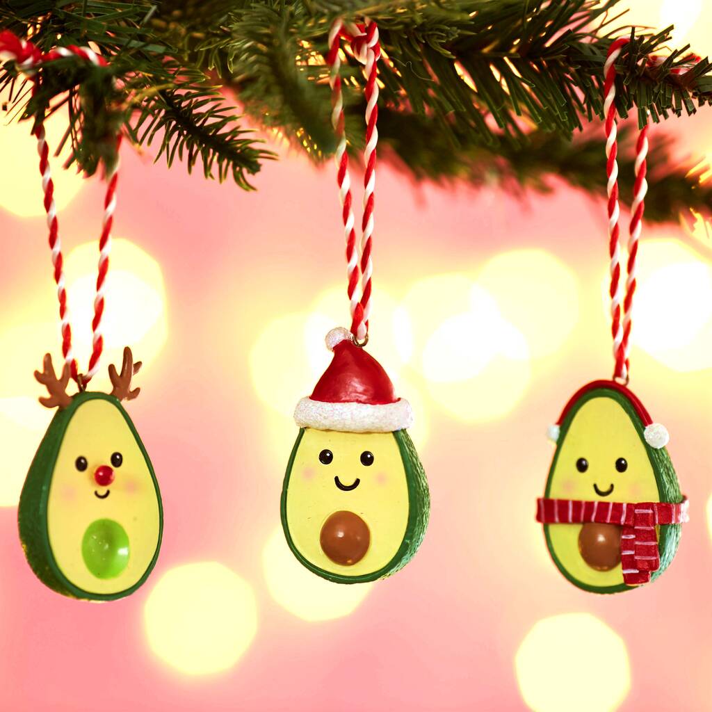 Christmas Avocado Hanging Christmas Tree Decoration, 1 of 2
