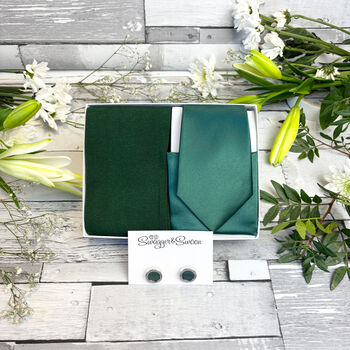Forest Green Wedding Tie Set, 10 of 10