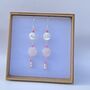 Rose Pink Quartz Pearl Sterling Silver Dangle Earrings, thumbnail 2 of 3