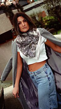 Limited Edition Orchid Floral 100% Silk Satin Scarf, 3 of 9