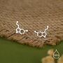 Happiness Molecules Serotonin Stud Earrings In Sterling Silver, thumbnail 7 of 12