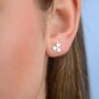 Sterling Silver Triple Star Cluster Stud Earrings, thumbnail 1 of 7