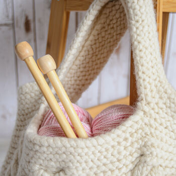 Cable Knit Bag Knitting Kit, 5 of 6