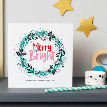 Personalised Merry And Bright Christmas Cards, 2 of 2