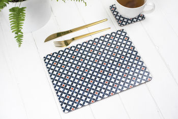 Safiya Placemat, Orange And Blue Table Mat, 2 of 2