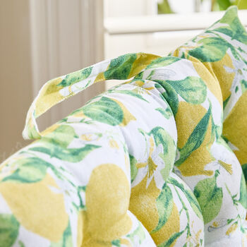 Lemon Print Padded Bench Cushion, 4 of 5