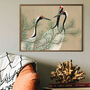 Vintage Japanese Cranes Japandi Print, thumbnail 1 of 12