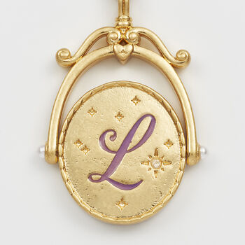 Initial Gold Spinner Necklace, 8 of 12
