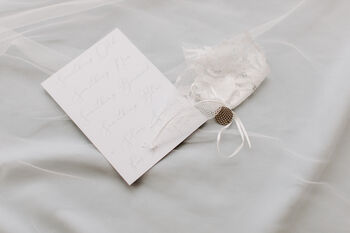 Personalised Gold Snowflake Charm Lucky Wedding Horseshoe, 3 of 4