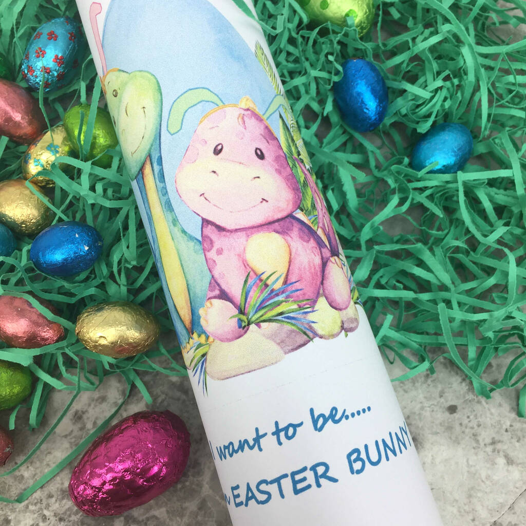 Personalised Dinosaur Bunny Easter Chocolate Gift By Cocoapod