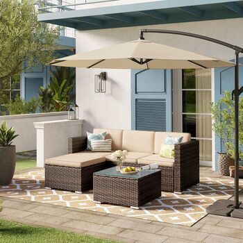 Rattan Patio Furniture Set With Sofa And Table, 2 of 9