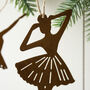 Two Aged Metal Ballet Dancer Tree Decorations, thumbnail 2 of 4