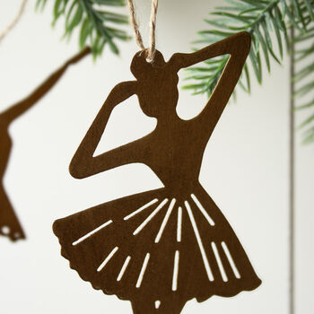 Two Aged Metal Ballet Dancer Tree Decorations, 2 of 4