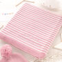 Dusky Rose And Cream Dainty Stripe Baby Blanket, thumbnail 5 of 12