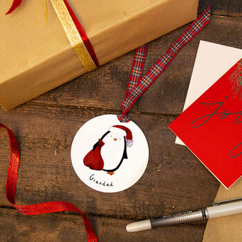 Personalised Penguin Christmas Stocking / Sack Tag, 10 of 12