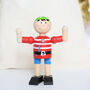 Three Wooden Flexible Pirates And Personalised Bag, thumbnail 3 of 4