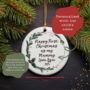 Happy First Christmas As My Mummy Personalised Ceramic Wreath Decoration, thumbnail 2 of 3