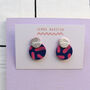 Leather Double Colour Stud Earrings, thumbnail 4 of 8
