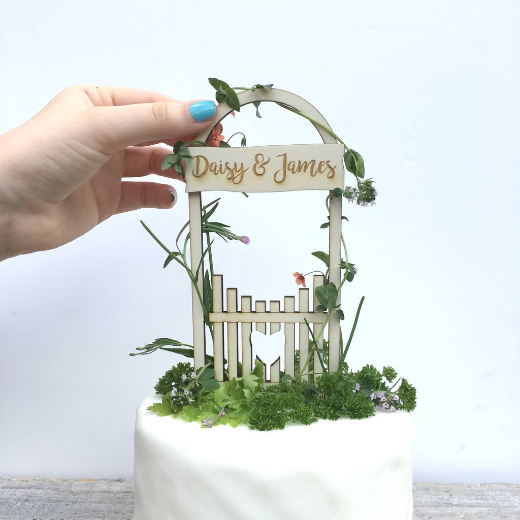 Personalised Love Gate Wedding Cake Topper, 1 of 6