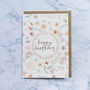 Pink Pressed Flowers Birthday Card, thumbnail 2 of 3