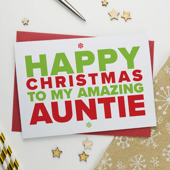 Christmas Card For Amazing Aunt, Auntie Or Aunty, 3 of 3