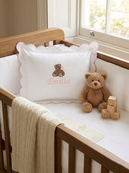 Personalised Teddy Bear Name Baby Pillowcase, 2 of 4