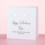 Silver Heart Earrings With Happy Valentines Day Card, thumbnail 1 of 5