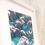 Framed Hand Made Paper Cut Wave Art, thumbnail 3 of 3