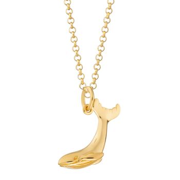 Sterling Silver Whale Charm Necklace, 9 of 10