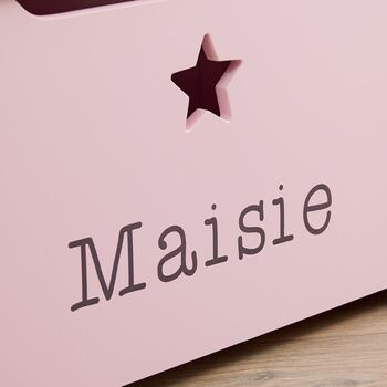 Personalised Pink Star Design Toy Box, 3 of 4