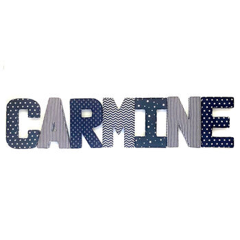 Navy And Grey Full Name Fabric Letters, 3 of 6