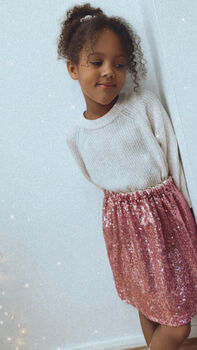 Pink Sequin Christmas Party Skirt, 2 of 7