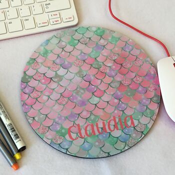 Personalised Mermaid Scales Mouse Mat, 9 of 9