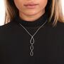 925 Sterling Silver Tri Petal Long Pendant, thumbnail 4 of 4