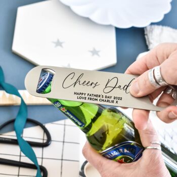 'Cheers Dad!' Personalised Bottle Opener For Dad, 2 of 2